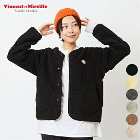 [クーポン 対象]【SALE 40％OFF】ヴァンソン エ ミレイユ Vincent et Mireille ボア カーディガン VM232KB25110 BOA CARDIGAN トップス 羽織り メンズ レディース シンプル カジュアル ノーカラー フリース ショート丈 ワンポイント ノーカラー [ 2023 FW 春 秋 冬 ]