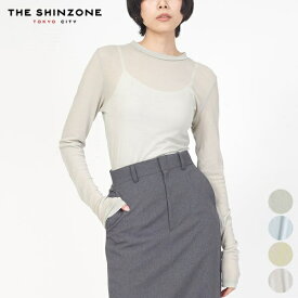 【24SS新作】シンゾーン SHINZONE シアー ロング TEE 24SMSCU04 SHEER LONG TEE トップス カットソー ロンT 長袖 レディース シンプル カジュアル トラッド 重ね着 レイヤード タイト コットン 綿 日本製 フライス生地 F0 [ 2024 SS 春 秋 冬 ]