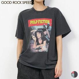 [クーポン 対象]【24SS新作】グッド ロック スピード GOOD ROCK SPEED PULP FICTION 24PFC004W パルプ フィクション Tシャツ トップス 半袖 レディース シンプル カジュアル グラフィック プリント ややゆったりサイズ 映画T コットン チャコール [ 2024 SS 春 夏 ]