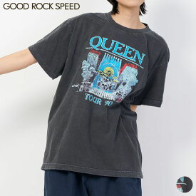 【24SS新作】グッド ロック スピード GOOD ROCK SPEED QUEEN 24QEN003W クイーン Tシャツ トップス 半袖 レディース シンプル カジュアル グラフィック プリント ややゆったりサイズ ロック バンドT コットン チャコールグレー [ 2024 SS 春 夏 ]