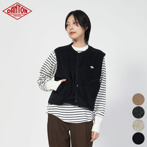 [ ē ] _g DANTON fB[X t[X J[X xXg FLEECE COLLARLESS VEST CgAE^[ HD ݖ { #DT-A0521 [ 2025 FW t H ~ ]