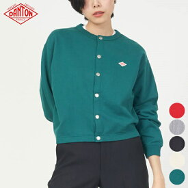 【24SS新作】ダントン DANTON ドット ボタン クルーネック カーディガン DT-C0312 CIN DOT BUTTON CREW NECK CARDIGAN トップス 羽織り レディース シンプル カジュアル トラッド ノーカラー 長袖 日本製 コットン 38 [ 2024 SS 春 夏 ]