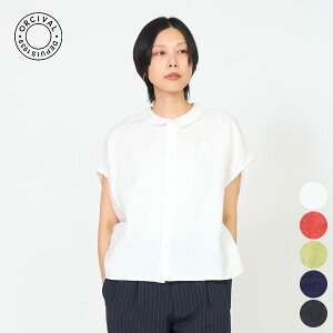 �y26SS�V��z�I�[�V�o�� ORCIVAL �X���[�u���X �V���c SLEEVELESS SHIRT ���f�B�[�X �g�b�v�X �t�����`�X���[�u �t���b�g�J���[ �� �����|�C���g �h�J �^���u���[���H �� ���l��100 #OR-B0360 YLM [ 2026 SS 
