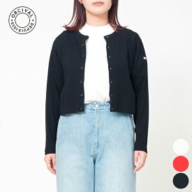【26SS新作】オーシバル ORCIVAL クルー ネック カーディガン CREW NECK CARDIGAN レディース トップス 長袖 羽織り コンパクト 薄手 メッシュ 透け感 ボタン ロゴワッペン コットン 綿100 日本製 #OR-C0526 OWE [ 2026 SS 春 夏 秋 ] [S★]