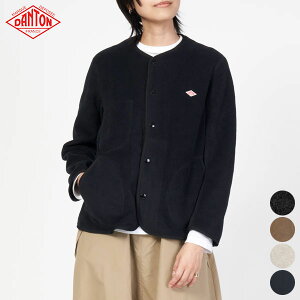 [ē] _g DANTON fB[X m[J[ t[X WPbg J[fBK #JD-8911 NO COLLAR FLEECE CARDIGAN LADIES WPbg J[f S ubN O[ J[L { 34 36 38 [ 2025 FW H ~