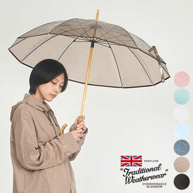 【再入荷】トラディショナル ウェザーウェア Traditional Weatherwear バンブー クリア アンブレラ CLEAR UMBRELLA BAMBOO 雨 傘 ビニール傘 レディース メンズ 男女兼用 竹ハンドル 雨具 レイングッズ 大きめ 透明 フリー SLGGO0174 [ TWW 春 夏 秋 冬 ]