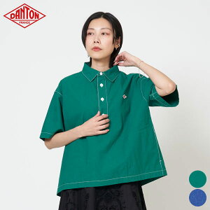 �ySALE 30��OFF�z�_���g�� DANTON �V���[�g �X���[�u ���[�N �V���c S/S WORK SHIRT ���f�B�[�X �g�b�v�X ���� �I�[�o�[�T�C�Y ������� �X�e�b�` ��100 �R�b�g�� �O���[�� �u���[ #DT-B0352 HOR [ 2025 SS �t 