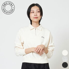 【SALE 30％OFF】オーシバル ORCIVAL レディース ライト フレンチテリー ハーフ ジップ プルオーバ スウェット HALF ZIP PULLOVER 裏毛 薄手 シンプル ワンポイント ロゴ ブラック エクリュ グレー #OR-C0433 MAZ [ 2025 SS 春 夏 秋 冬 ]