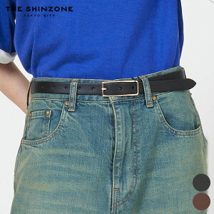 �V���]�[�� Shinzone �X�����_�[ ���U�[ �x���g 15AMSIT55 SLENDER LEATHER BELT ���v ���U�[ �{�v �u���E�� �u���b�N �ו� �t���[ �V���v�� ���f�B�[�X �ז� THE SHINZONE ���{�� �u���b�N �u���E�� 92.5cm [ 202
