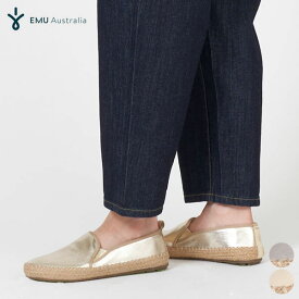 【SALE 40％OFF】エミュ オーストラリア EMU ガム レザー メタリック Gum Leather Metallic レディース シューズ スリッポン 靴 光沢 シンプル ナチュラル W13258 [ 2025 SS 春 夏 秋 ]