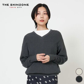 【SALE 30％OFF】シンゾーン SHINZONE ハイ ツイスト コットン ニット プルオーバー レディース 長袖 トップス シャリ感素材の生地 シンプル 無地 Vネック HIGH TWISTED COTTON KNIT PO 25SMSNI02