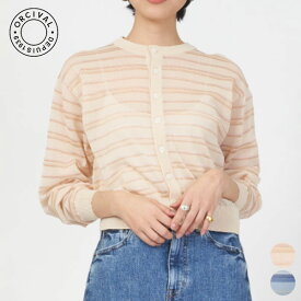 【SALE 50％OFF】オーシバル ORCIVAL レディース クルー ネック カーディガン CREW NECK CARDIGAN シースルー カーデ ボーダー シアー素材 #OR-D0094 STK [Z] [★]