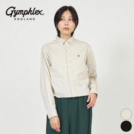 【SALE 30%OFF】ジムフレックス Gymphlex ショート ボタンダウン シャツ ロング スリーブ SHORT B.D. SHIRT L/S #GY-B0203 BIT レディース トップス 長袖 ショート丈 ボタンダウン ワンポイント 刺繍ロゴ コットンツイル 綿100 [ 2025 FW 春 秋 冬 ]