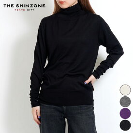 シンゾーン SHINZONE コットン シルク ハイネック ニット COTTON SILK HIGH NECK KNIT レディース ハイゲージ トップス 薄手 インナー レイヤード ブラック エクリュ グレー レッド 24AMSNI10 [ 2025 FW 秋 冬 ]