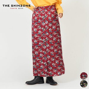 �ySALE 35��OFF�z�V���]�[�� SHINZONE �t�����[ �u�[�P �v�����g �T�e�� �X�J�[�g FLOWER BOUQUET PRINTED SATIN SKIRT 25AMSSK01 ���f�B�[�X �{�g�� �����O�X�J�[�g �E�G�X�g�S�� ���� �J�W���A�� ��i ���[��
