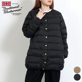 【25FW新作】トラディショナル ウェザーウェア Traditional Weatherwear アークリー ロング ダウン パッカブル ARKLEY LONG DOW PA L252CIDCO0497OZ レディース アウター コート ノーカラー ドットボタン 軽量 上品 袋付き [ 2025 FW 春 秋 冬 ]