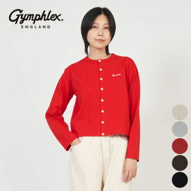 【SALE 30%OFF】ジムフレックス Gymphlex ショート クルー ネック カーディガン SHORT CREW NECK CARDIGAN #GY-C0367 SCT レディース トップス 長袖 羽織 薄手 ショート丈 レギュラーフィット シンプル ワンポイント 刺繍 コットン 綿100 [ 2025 FW 春 秋 冬 ]