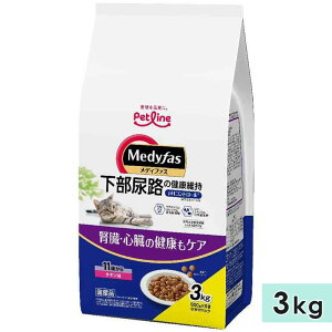 メディファス 11歳から チキン味 3kg 高齢猫用 シニア猫用 全猫種用 下部尿路の健康維持 キャットフード 国産 ドライフード Medyfas ペットライン