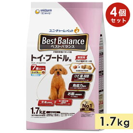 【4個セット】ベストバランス トイプードル用 1.7kg 成犬用 7歳以上用 ふっくら仕立て ドッグフード ソフトドライフード 犬用総合栄養食 シニア犬用 ユニチャーム ペットケア Best Balance 正規品