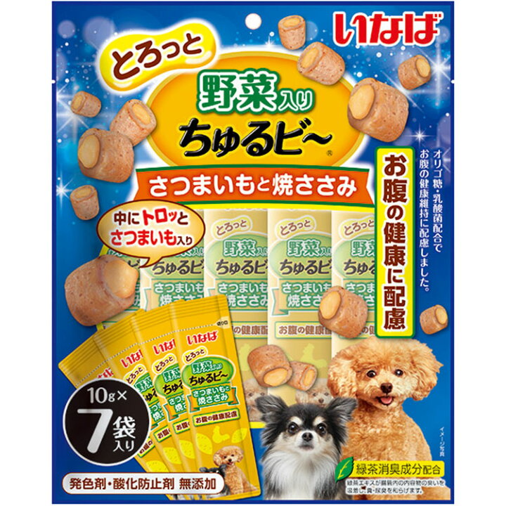 楽天市場】いなば ちゅるビ～さつまいもと焼ささみ 7袋入り 犬用おやつ 