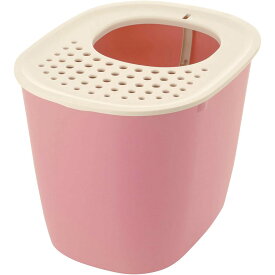 猫トイレ ラプレ 砂取りネコトイレ コーラルピンク 本体 スコップ付き フルカバー 猫用トイレ トイレ用品 固まる猫砂用 日本製 リッチェル Richell