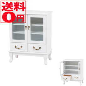 【送料無料】 Feminine Wood Furniture フェミニンシリーズ　キャビネット（ホワイト）　MCC-6342WH