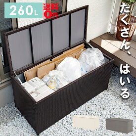 【送料無料】 大容量260L キャスター付き 樹脂製 収納庫　（幅123cm　3色） RUD-2430