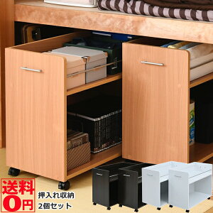 【送料無料】 デッドスペースを埋め尽くそう! 押入れ用収納ラック 2個セット (幅39cm) キャスター付き スライドワゴン SGT-0131
