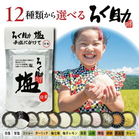 ろく助 塩 12種類から選べる 東洋食品 【ろく助の塩 ろくすけ 六助 白塩 中あら白塩 コショー ガーリック 柚七味 抹茶 梅塩 胡麻 醤油塩 出汁入り調味塩 万能塩 万能調味料 昆布 干し椎茸 おにぎり 卵焼き 焼き魚に 無添加 国産 プロの味】