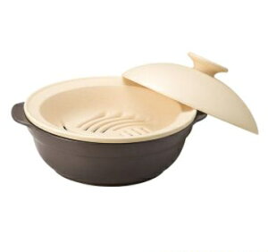 土鍋 IH対応 軽量 4〜5人用 カール 9号 蒸し皿付き ベージュ Karl KAL1108GE ミヤザキ食器 直火対応 電子レンジ対応 軽い おしゃれ シンプル