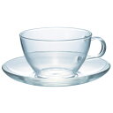 ハリオ　耐熱ティーカップ＆ソーサーTCSN-1T〇230ml シンプル おしゃれ 耐熱ガラス カフェ 日本製 レンジ可 コーヒー …