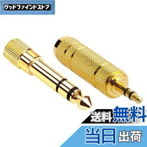 【送料無料】XSAJU 変換アダプタ 変換プラグ 3.5mm 6.35mm ステレオプラグ 金メッキ ヘッドホン マイク アンプ ミキサー 楽器 (3.5mmメスー6.35mmオス×1本、6.35mmメスー3.5mmオス×1本)