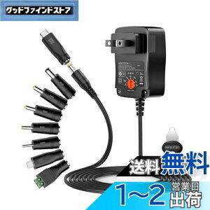 yzPOWSEED 12W }`d ACA_v^[ 3V 4.5V 5V 6V 7.5V 9V 12V joT ƒp1000mAd LEDXgbv [^[ Xs[J[ ^ubgpA_v^ 5.5*2.1mm DCWbN ϊ Type-Ct