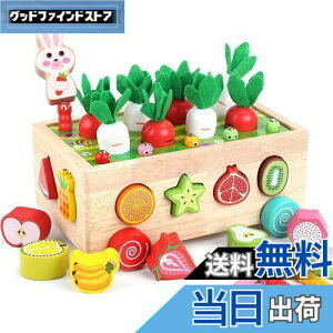 【送料無料】Homehalo 木のおもちゃ ニンジン パズル モンテッソーリ玩具 知育玩具 人気 指先レッスンボックス はめこみ 形合わせ 木製おもちゃ 男の子 女の子 農場ニンジン抜き・磁石芋虫捕
