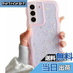 【送料無料】QLTYPRI Galaxy S21 ケース クリア TPU カバー ウェーブ おしゃれ 韓国 可愛い ウェーブ グリッター 透明 薄型 軽量 耐衝撃 滑り止め (SC-51B / SCG09) スマホケース ワイヤレス充電対応 ス