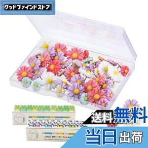 【送料無料】RuiChy プッシュピンタック ストレージ ボックス 付き 装飾 フラワ フラワーサムタック サム タック カラフル マーキングピン ホワイト ボード コルク ボード 写真 壁 地図 掲示板