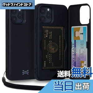【送料無料】TORU CX PRO iPhone 12/12 Pro ケース カード 収納背面 3枚 カード入れ カバ? (ストラップ, ミラー 含ま) - アイフォン12 Pro 用 / アイフォン12 用 - ブラック