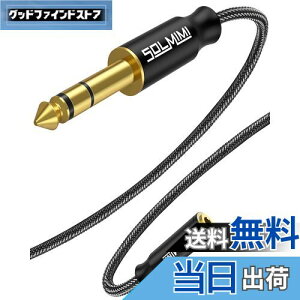 【送料無料】SOLMIMI 1.5M 3.5mmステレオミニ(メス) ⇒ 6.35mm標準プラグ(オス)アンプヘッドホン変換ケーブル 25cm オーディオ変換アダプター