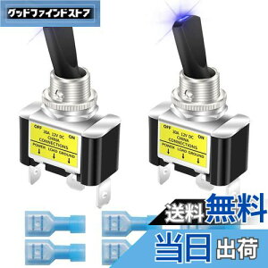 yzKiligen bJ[CgtgOXCb` 2 12V 30A ϋv [VOJ[   SPST I/It gOXCb` LED C~l[V 12mm TCY (u[)