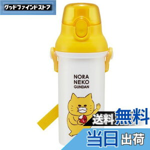 【送料無料】スケーター(Skater) 子供用 プラスチック 水筒 480ml ワンプッシュ開閉 抗菌 子供に優しい 軽量 抗菌加工 日本製 ノラネコぐんだん 男の子 女の子 PSB5SANAG