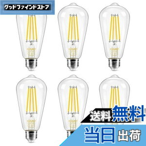 �y���������zDiCUNO LED�d�� E26���� 60W�`���� 6W �d���F �G�W�\���d�� 700lm 2700K �t�B�������g�d�� �N���A�^�C�v �S���� ���g�� ST64 �������Ή� 6��