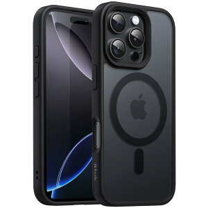 yzJETech iPhone 16 Pro 6.3C`p }Olbg P[X MagSafeɑΉ ̃}bgw ^ ϏՌ Jo[ (ubN)