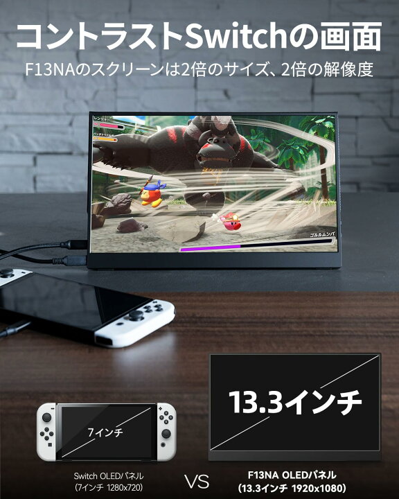 楽天市場】【送料無料】Intehill モバイルモニター 13.3インチ 有機el 