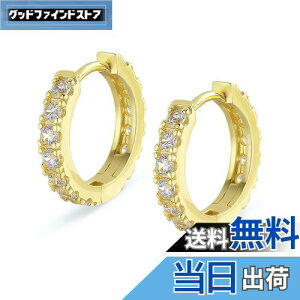 【送料無料】KRKC&CO フープピアス 15mm メンズピアス レディース シルバー925 金属アレルギー対応 両耳 ジルコニア 14k金メッキ ラウンドフープ シンプル メンズ レディース イヤリング CZダイヤ