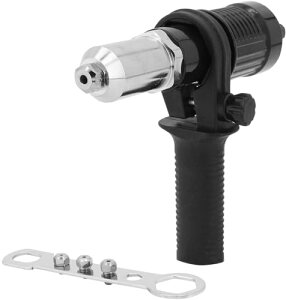 【送料無料】HYCDIYTSリベッター工具 アタッチメントリベッター リベットガン電動リベッター ナット リベッターナッター ハンドルレンチ ノーズピース4個付 2.4-3.2-4.0-4.8mm