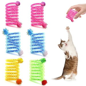 【送料無料】PAVIKE 猫じゃらし スプリング 猫のおもちゃ 6本 猫インタラクティブおもちゃ バネおもちゃ ペット玩具用 ペット遊び用 ペットのおもちゃ ネコ玩具 屋内猫用品 運動不足解消