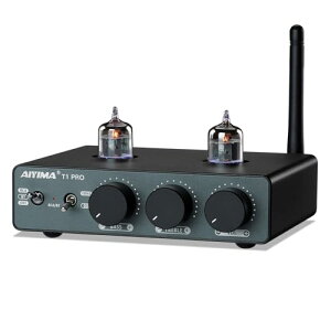 【送料無料】AIYIMA T1pro JAN5725W TUBE真空管 Bluetooth 5.1 プリアンプ トリガー付き QCC3040+NE5532 aptx-hd プリアンプ 高低音制御対応 HiFi ステレオ アクティブスピーカー適用 電源付き