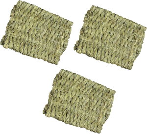 【送料無料】LeTradeJP 草の編み物 手編みクラフト うさぎ モルモット ハムスター 小動物用 ペット用品 わらっこ倶楽部 うさぎの座ぶとん ウサギマット 小動物用品 ケージ内装 天然素材 休み