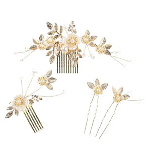 【送料無料】mamota 髪飾り 髪留め ヘッドドレス 着物 和装 成人式 浴衣 結婚式 小物 パール Uピン かんざし 花 発表会 留袖 夜会巻き 4点セット