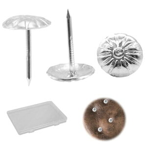 【送料無料】PAVIKE アンティークソファネイル 100個 ウッドデッキチェア フラットヘッドプッシュ ウッドデッキチェア フラットヘッドプッシュ 収納ケース付き 爪 ソファ アクセサリー 親指